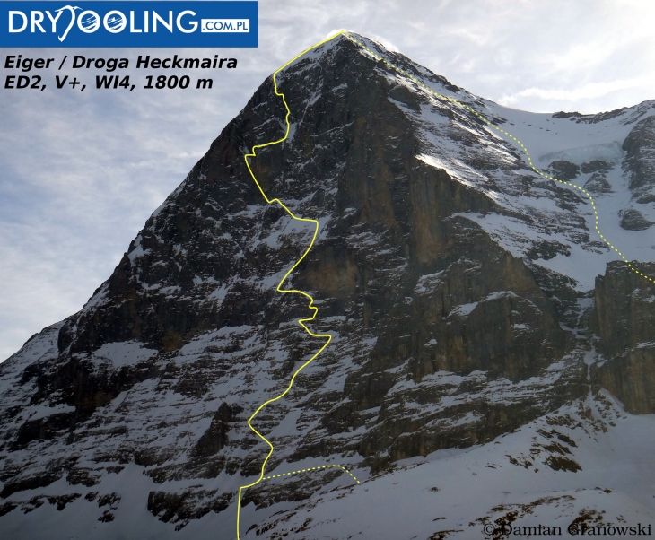 Heckmair Route on Eiger fototopo